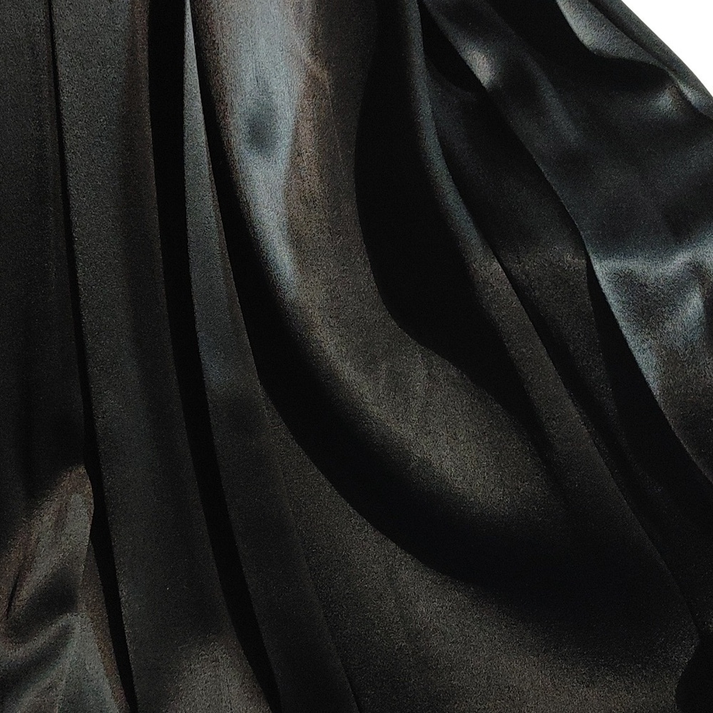 VTG Something! Oscar De la Renta Black Satin Maxi Skirt XXS-XS - Picture 9 of 17